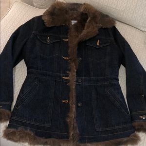 VINTAGE MARVIN RICHARDS DENIM JACKET FAUX FUR